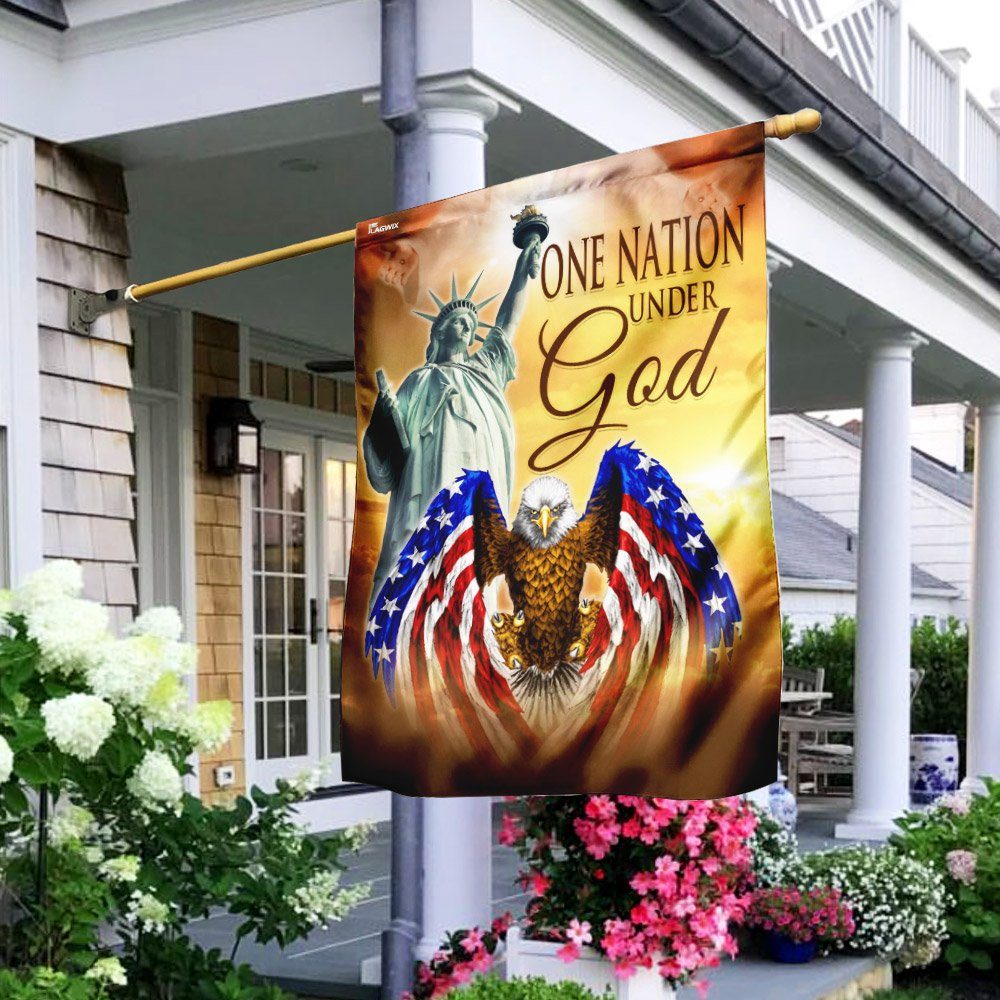 One Nation Under God Eagle American Flag