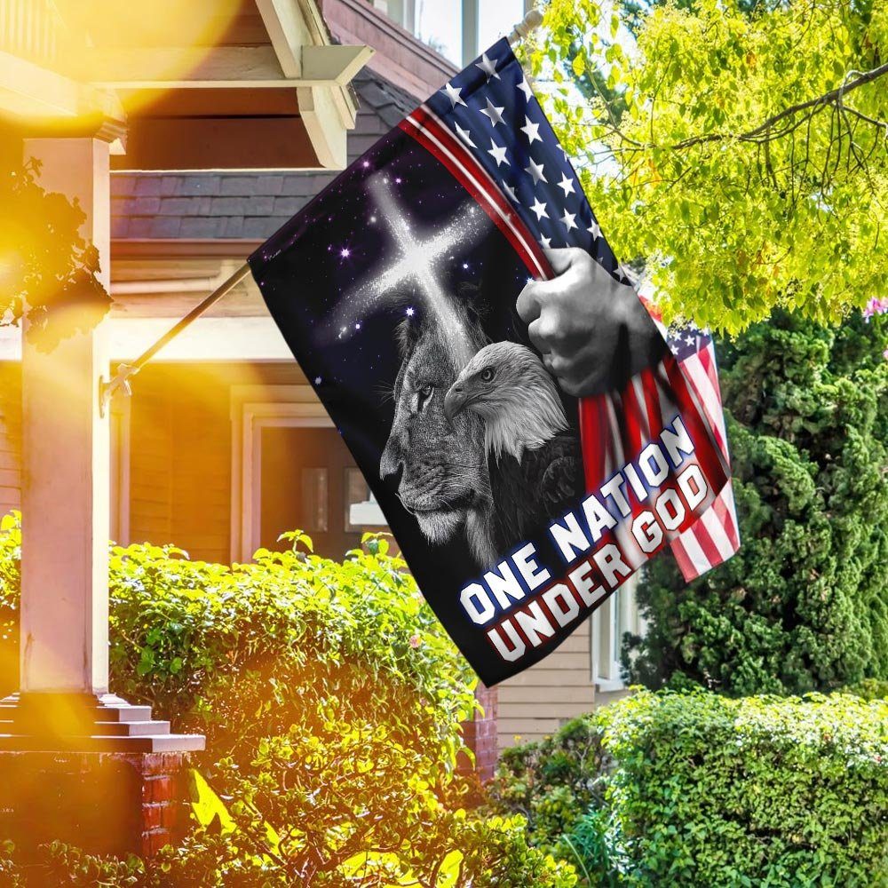 One Nation Under God Eagle American Flag
