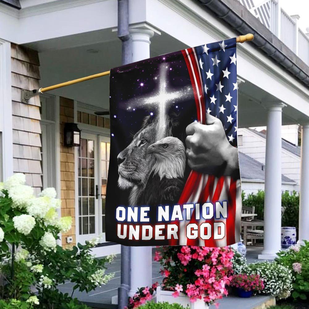 One Nation Under God Eagle American Flag