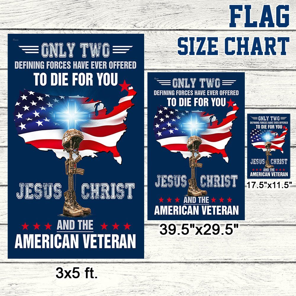 Only Two Defining Forces Have Ever Offered To Die For You Jesus Christ And The American Veteran Flag BNN585F
