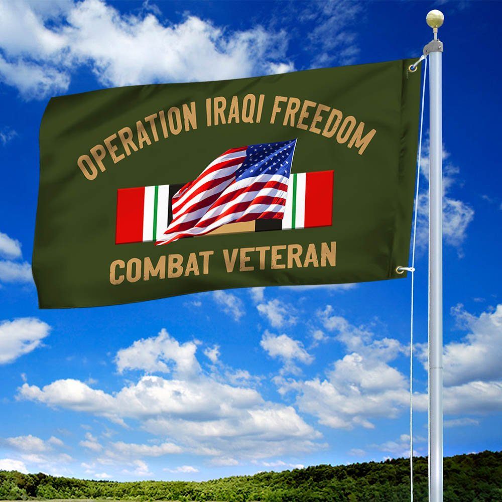 Operation IRAQI Freedom Combat Veteran Grommet Flag TPT839F