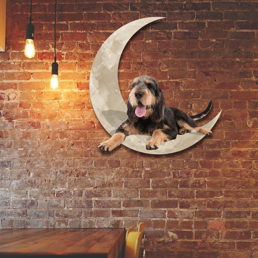 Otterhound Dog On The Moon Hanging Metal Sign QNK1012MSv9