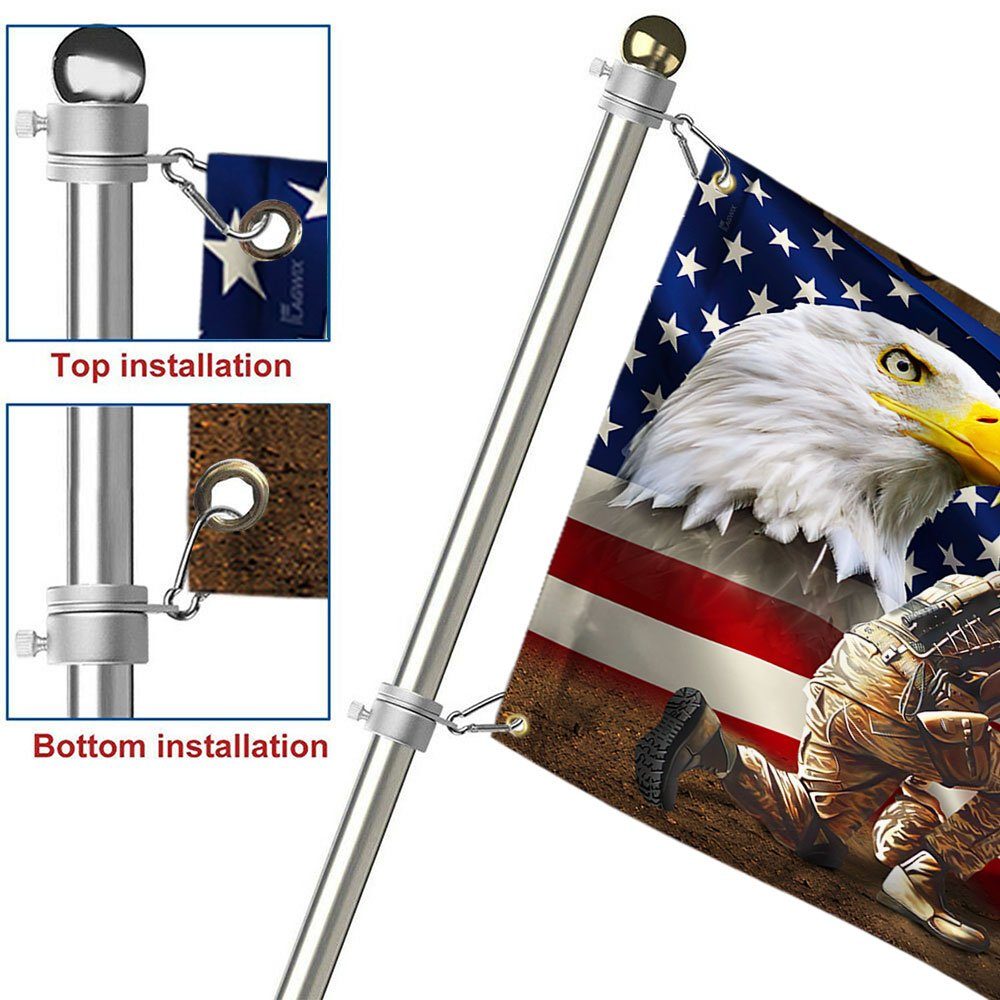 Owe To Jesus Christ And The American Soldier Grommet Flag. Veteran Christ Cross Grommet Flag MLN110GF