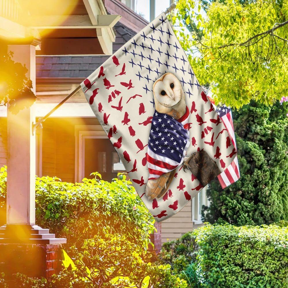Owl Wrapped In American Flag