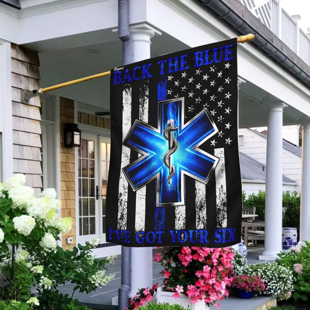 Paramedic Back The Blue American US Flag