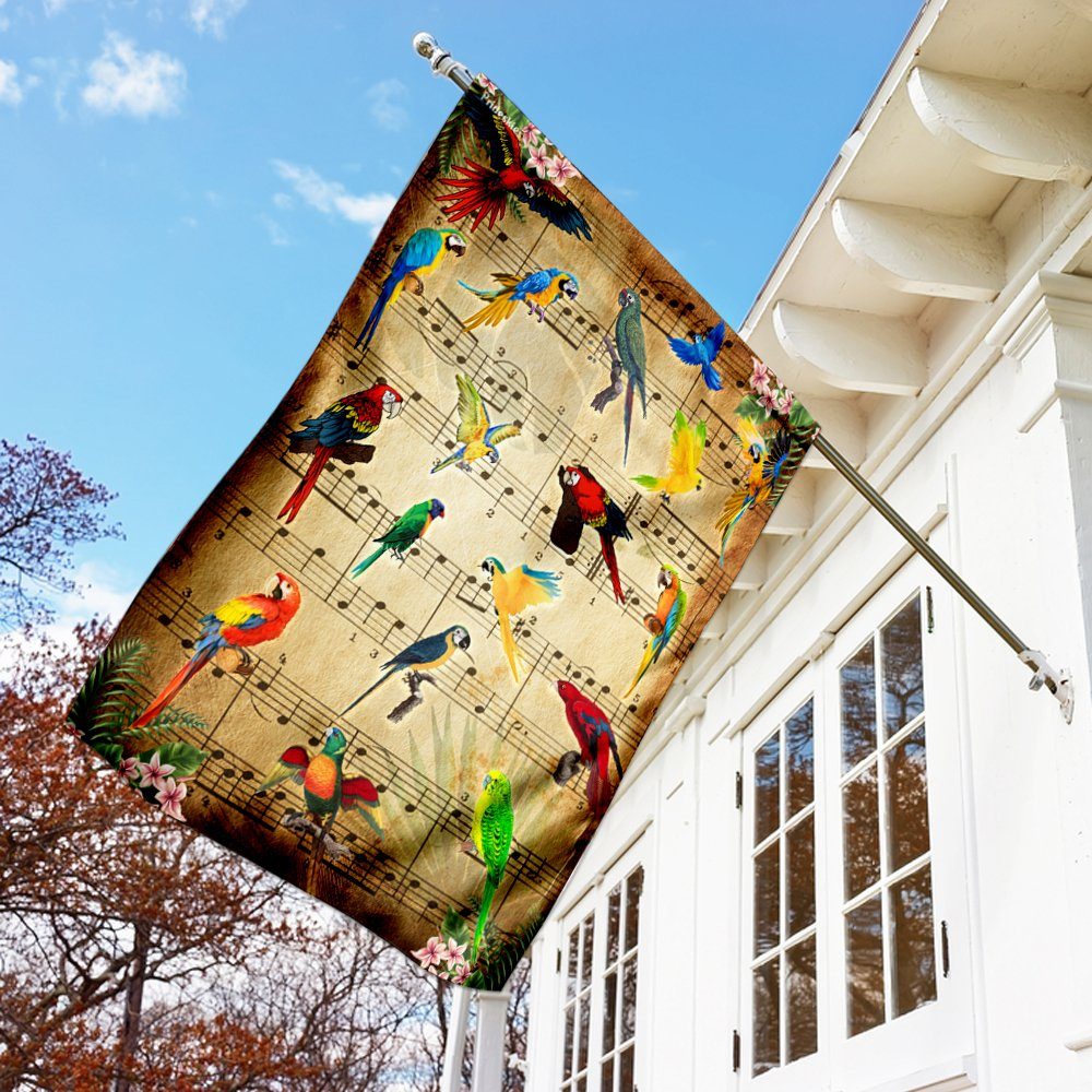 Parrots Tropical Stave Flag