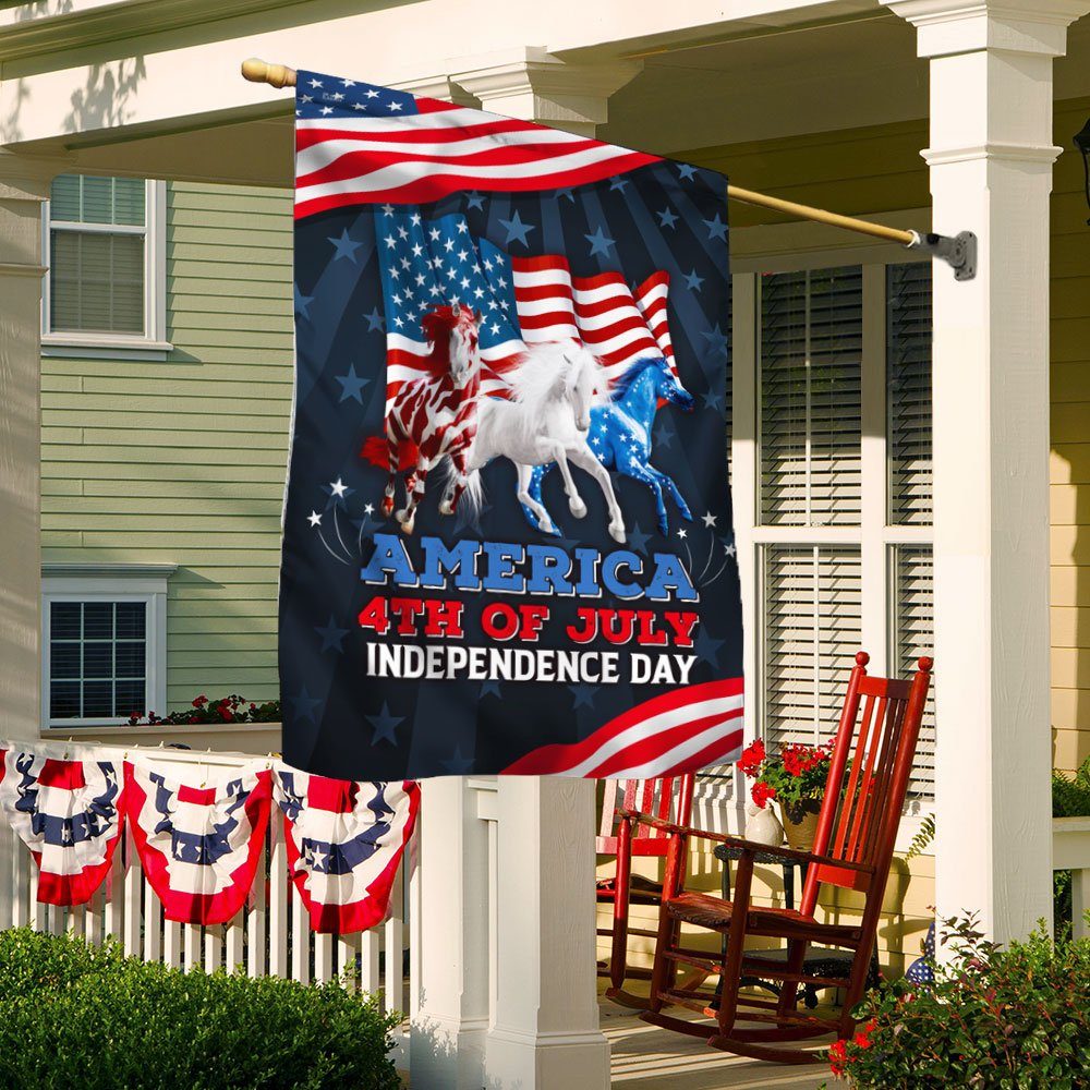 Patriot Horse Flag Proud Nation America 4th of July Independence Day Flag MLN240F