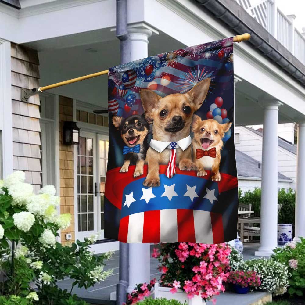 Patriotic Chihuahua Hat Flag Flagwix™ Pretty Chihuahua Dogs Flag