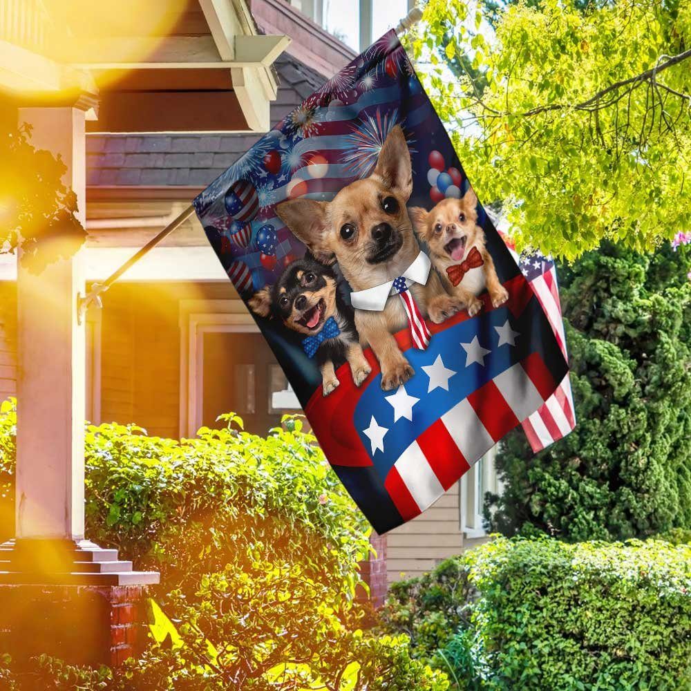 Patriotic Chihuahua Hat Flag Flagwix™ Pretty Chihuahua Dogs Flag