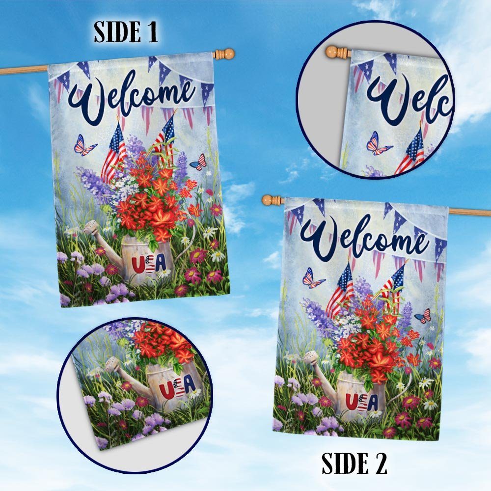 Patriotic Flower 4th Of July Flag TQN1220F