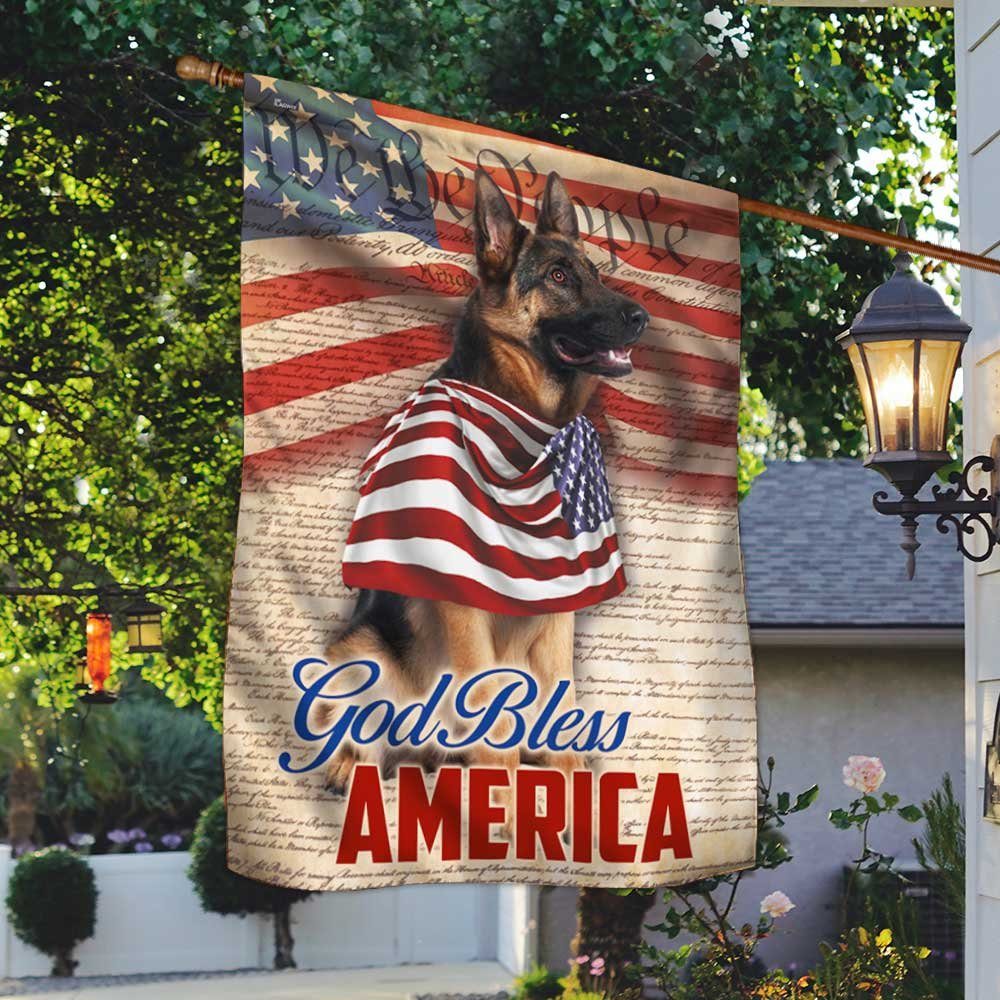 Patriotic German Shepherd Flag God Bless America DBD3088Fv1