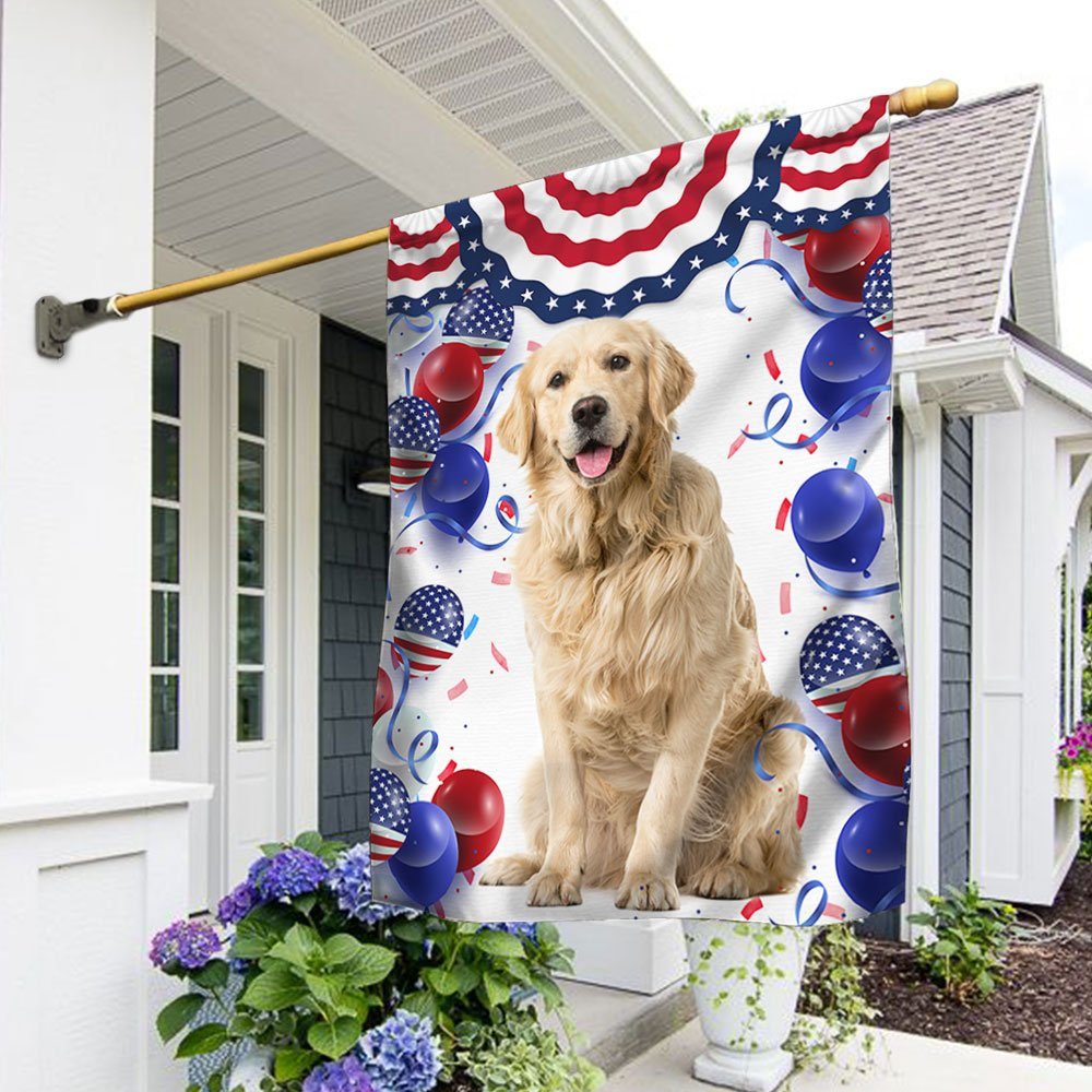 Patriotic Golden Retriever Dog 4th Of July Independence Day Flag TQN1298Fv1