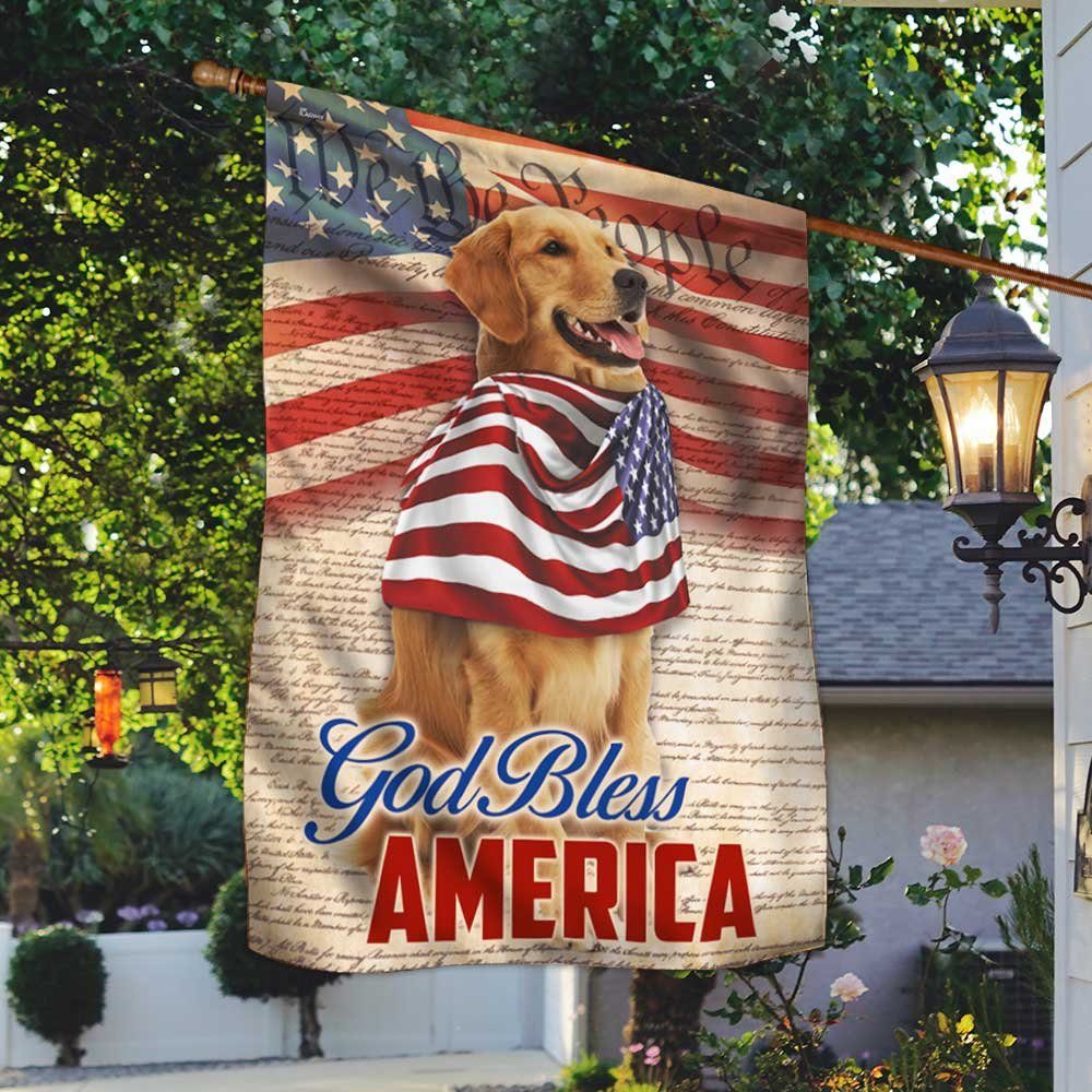 Patriotic Golden Retriever Flag God Bless America DBD3088F