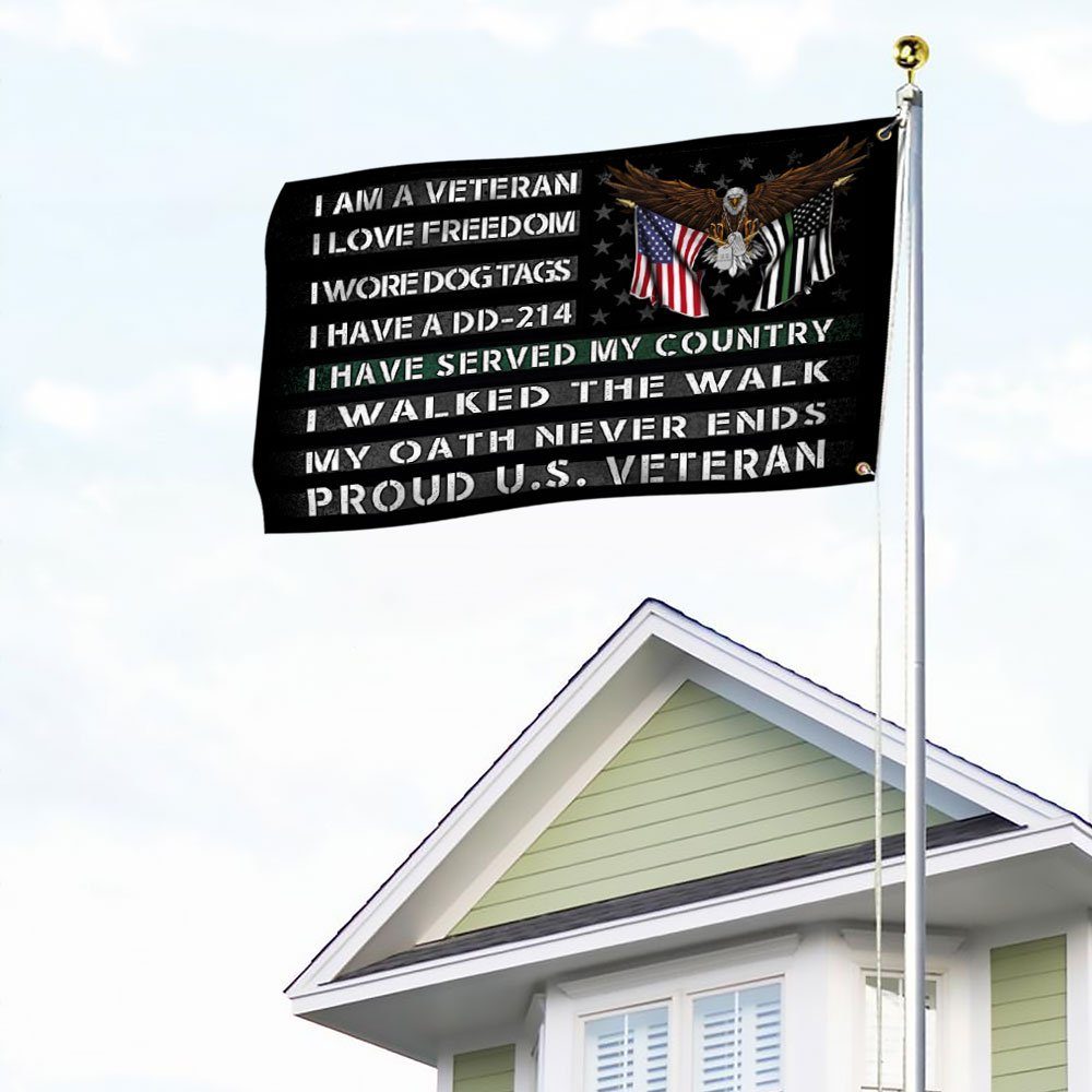 Patriotic Grommet Flag I Walked The Walk My Oath Never Ends DDH2932GFv2