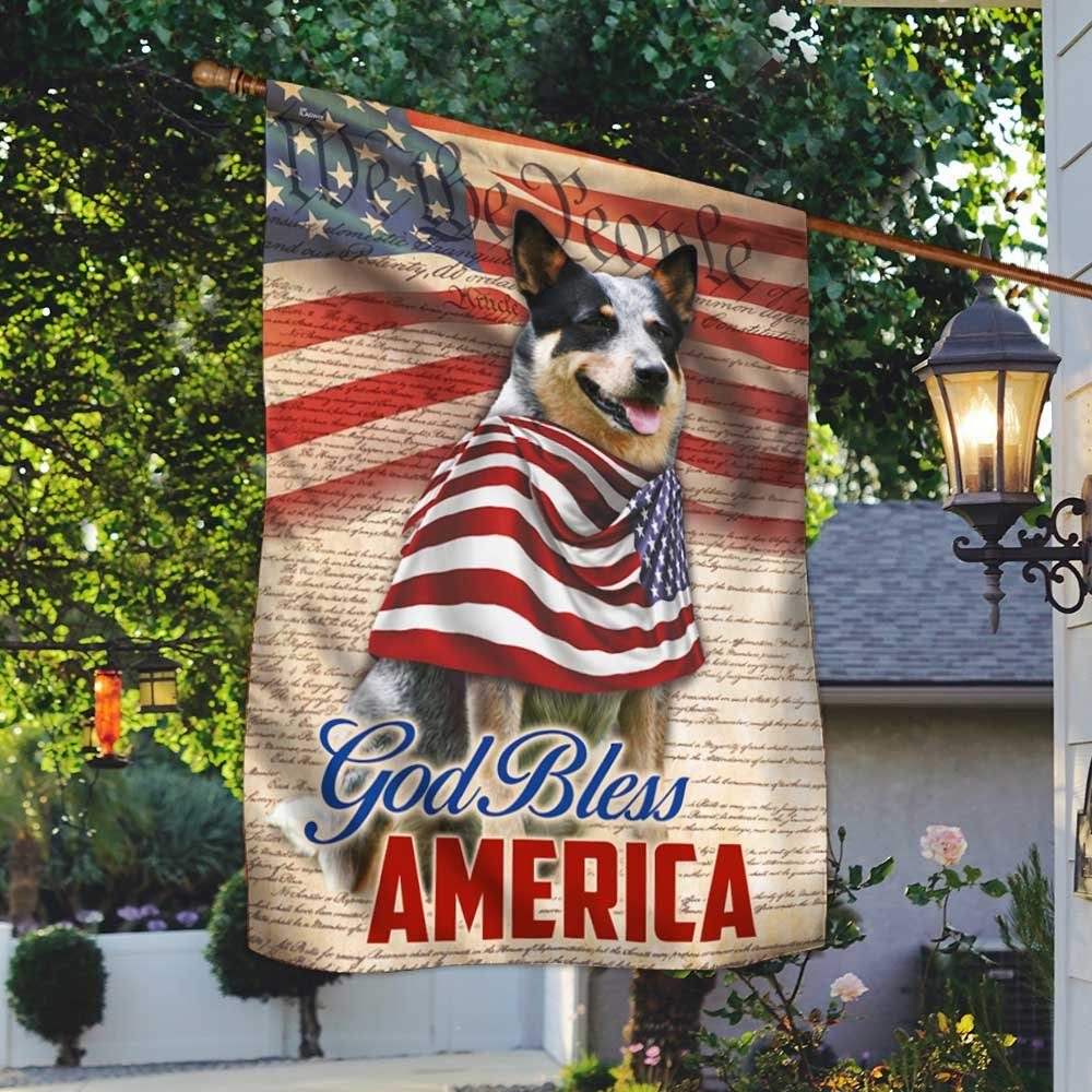Patriotic Heeler Flag God Bless America DBD3088Fv2