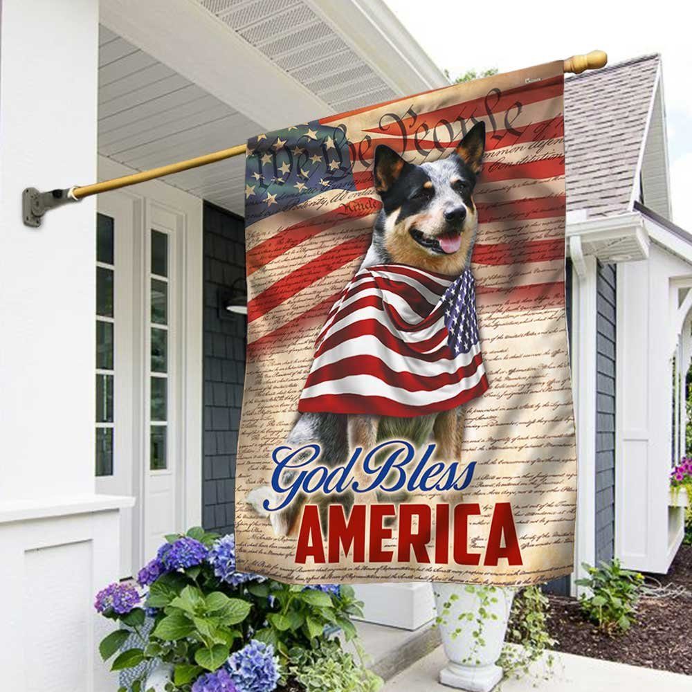 Patriotic Heeler Flag God Bless America DBD3088Fv2