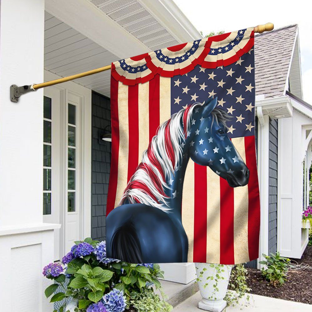 Patriotic Horse 4th Of July Flag TQN1259F