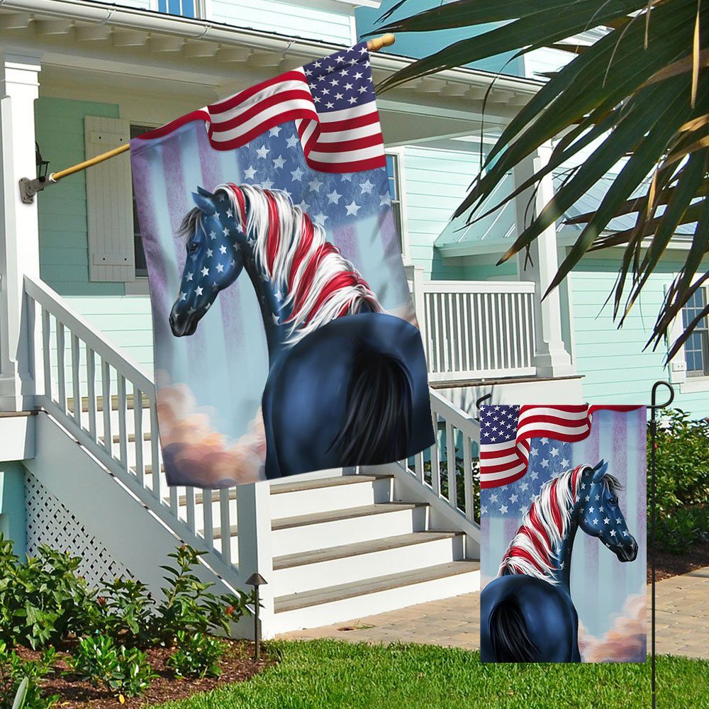 Patriotic Horse 4th Of July Independence Day American Flag TQN1260F