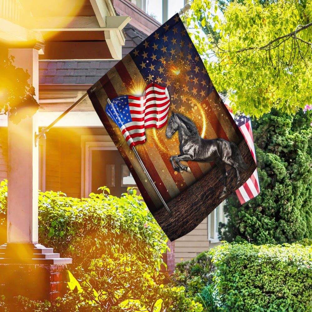 Patriotic Horse 4th Of July Independence Day Flag