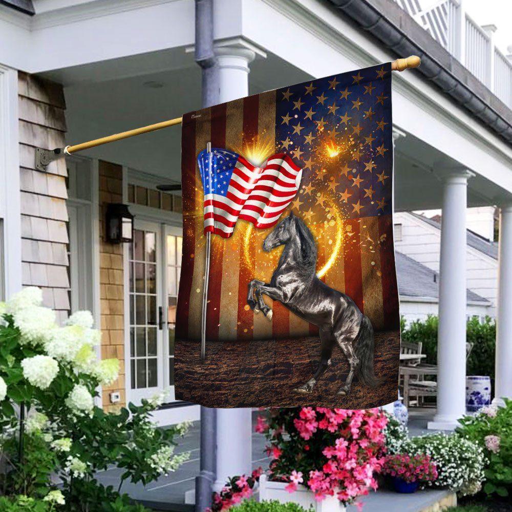 Patriotic Horse 4th Of July Independence Day Flag