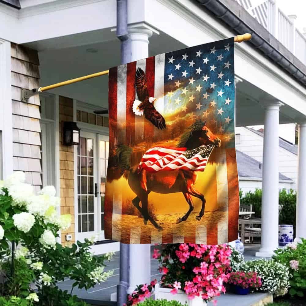 Patriotic Horse American Flag THH3159F