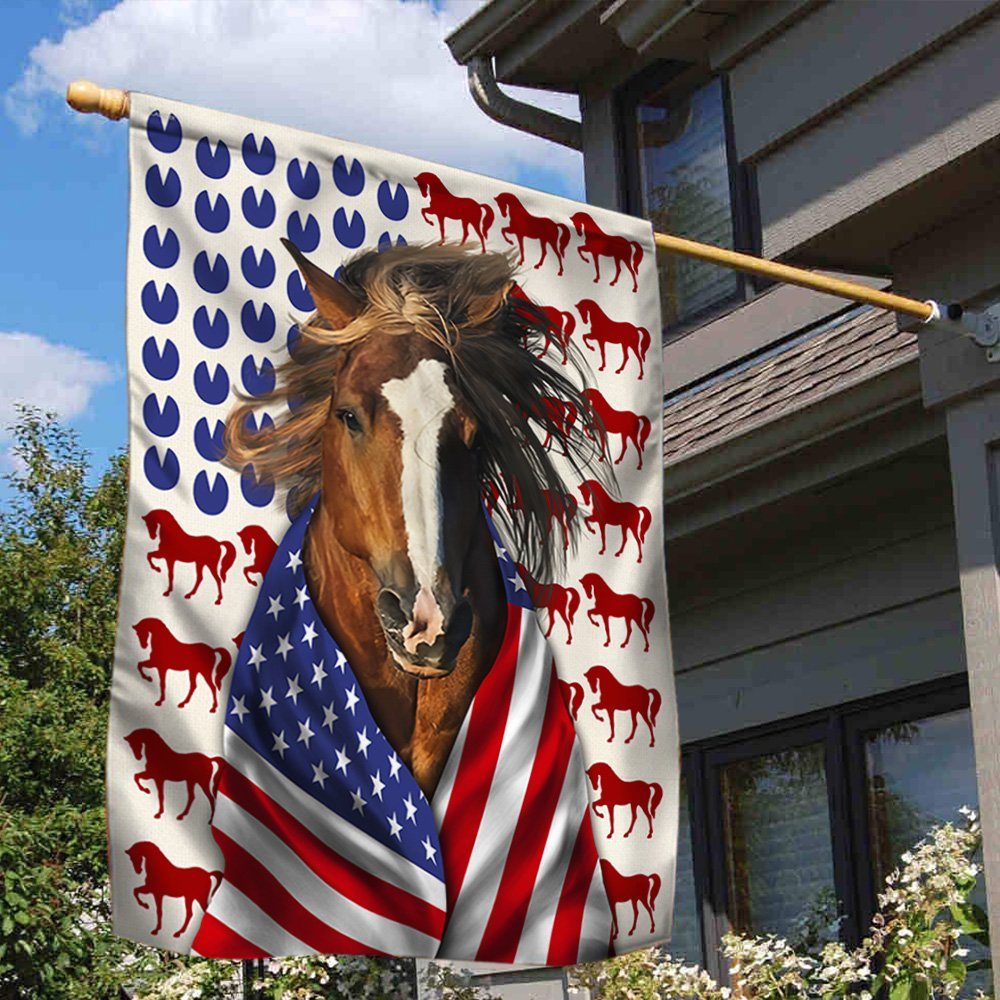 Patriotic Horse American Flag TPT177F