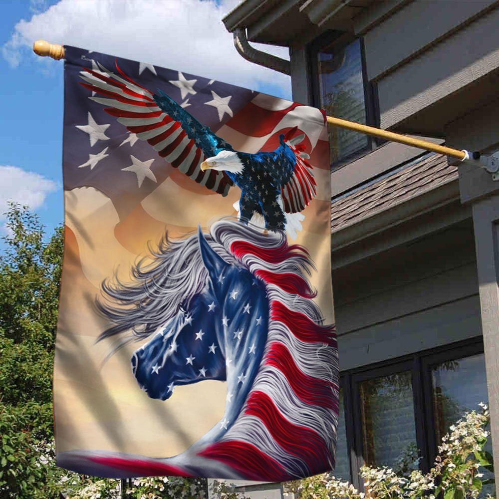 Patriotic Horse Eagle American Flag DDH3285F