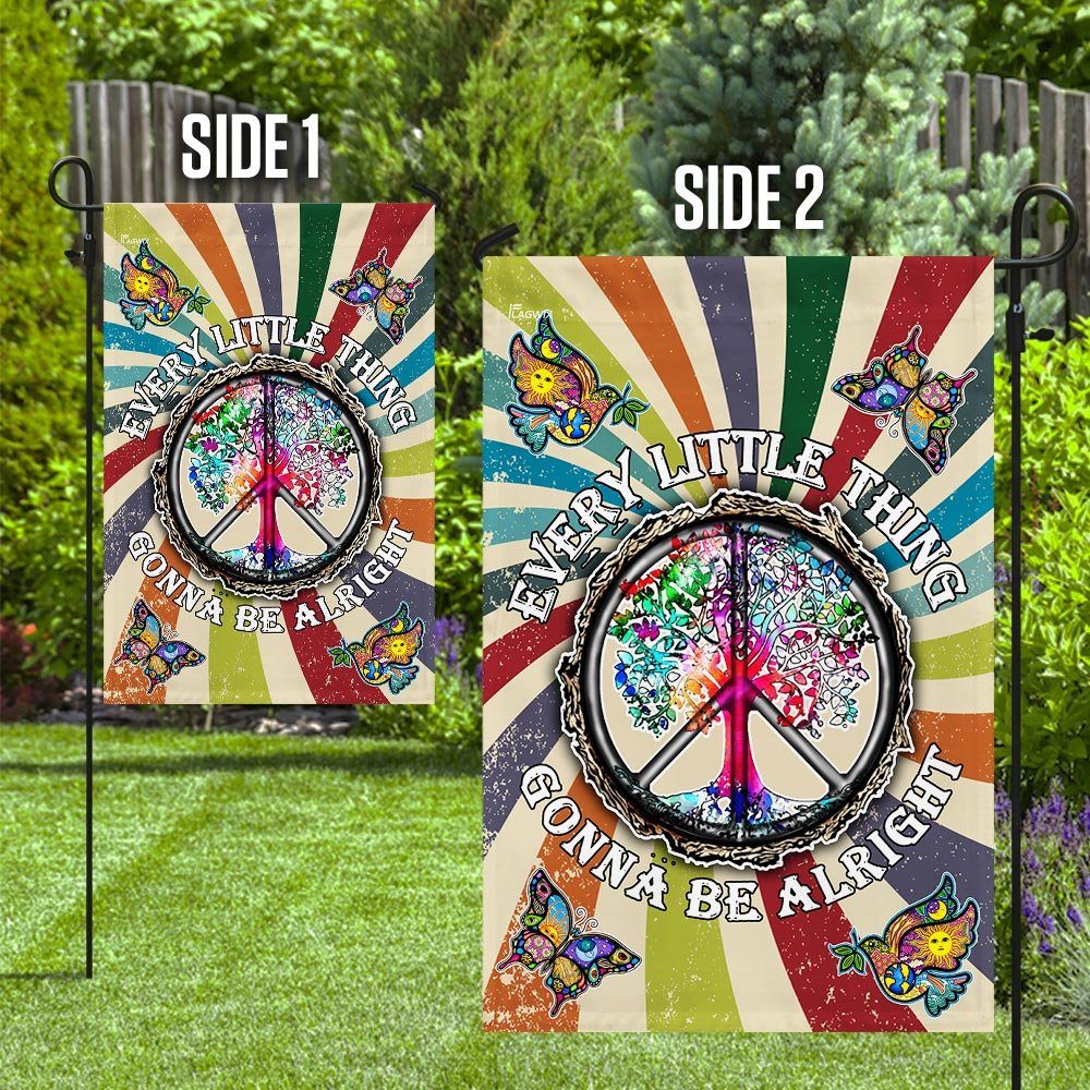 Peace Hippie Every Little Thing Gonna Be Alright Flag Peace Hippie Every Little Thing Gonna Be Alright Flag