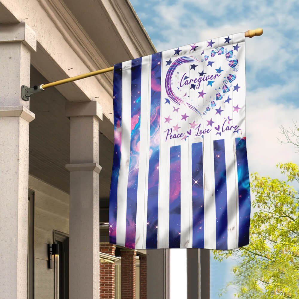 Peace Love Care Caregiver Flag