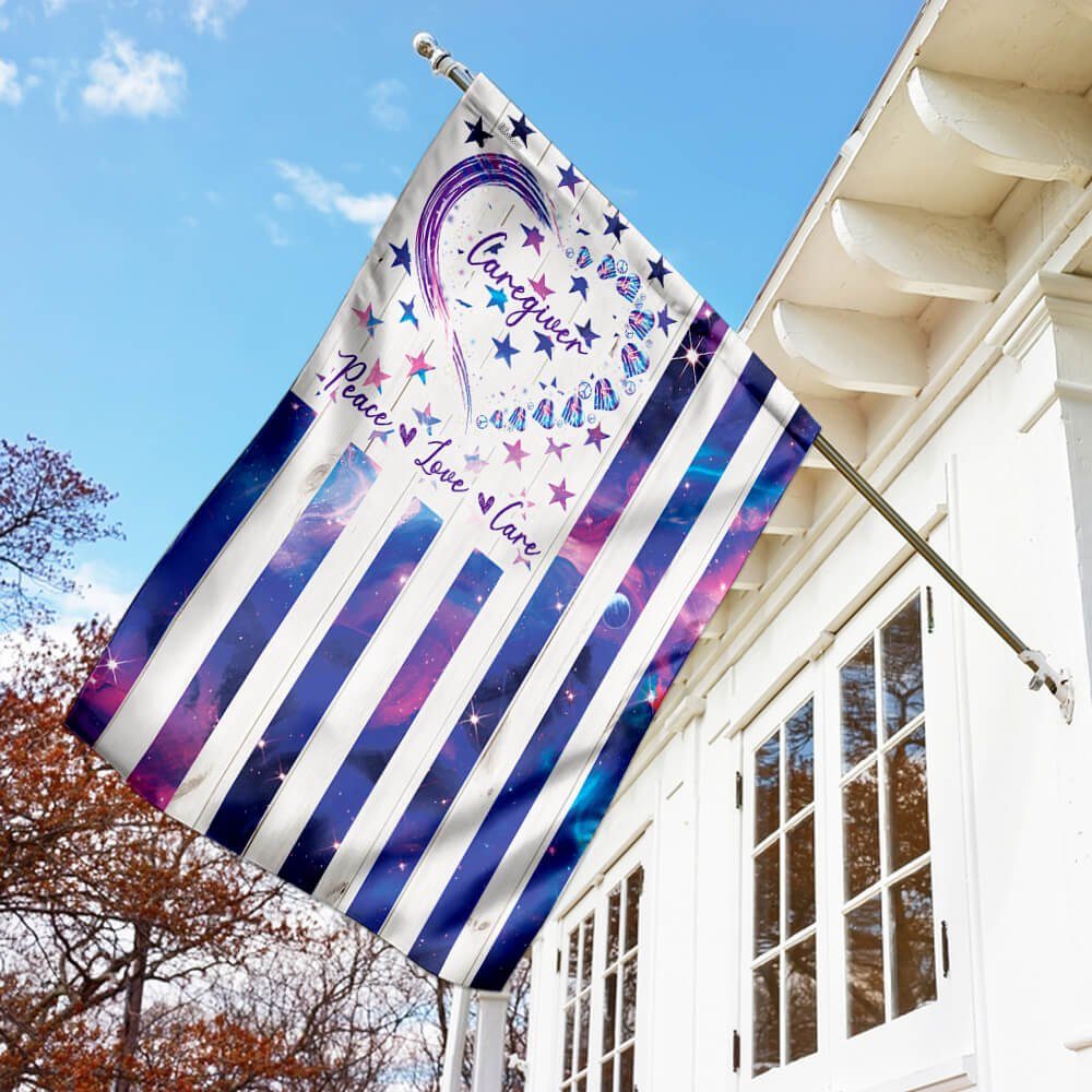 Peace Love Care Caregiver Flag