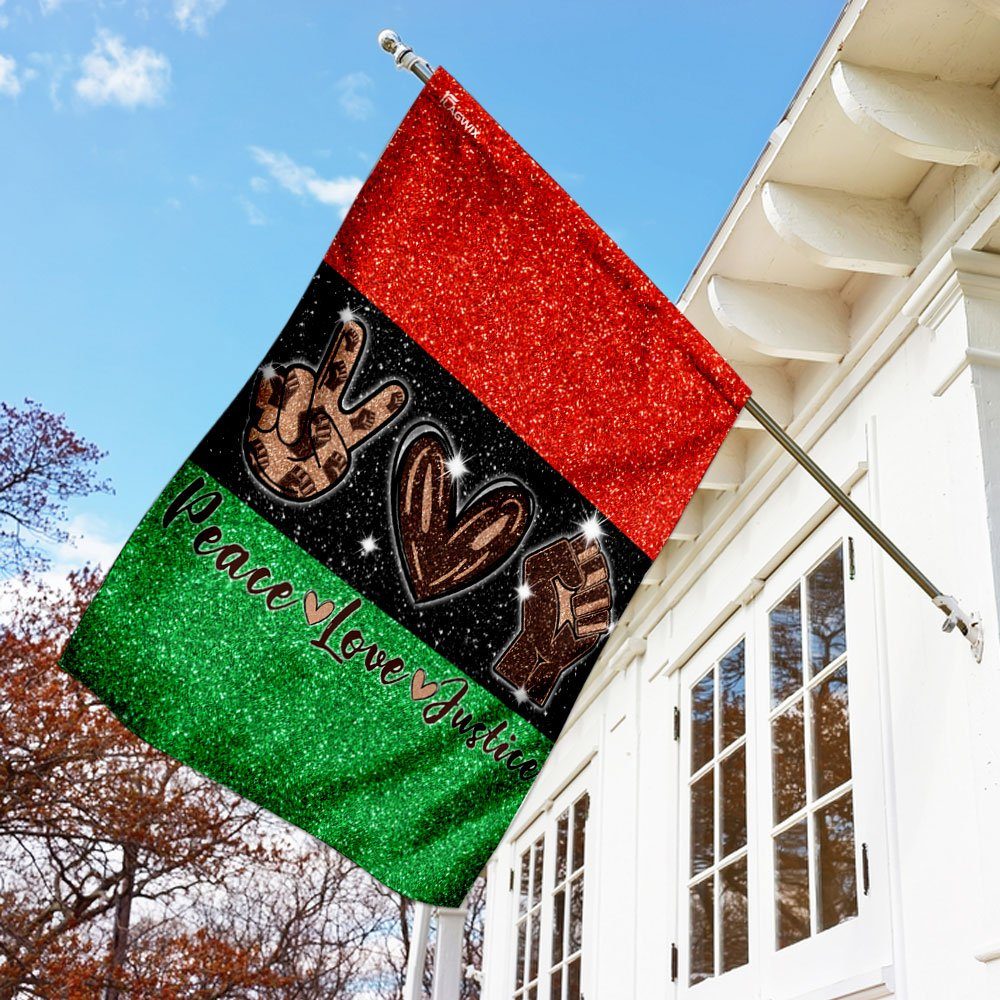 Peace Love Justice Flag