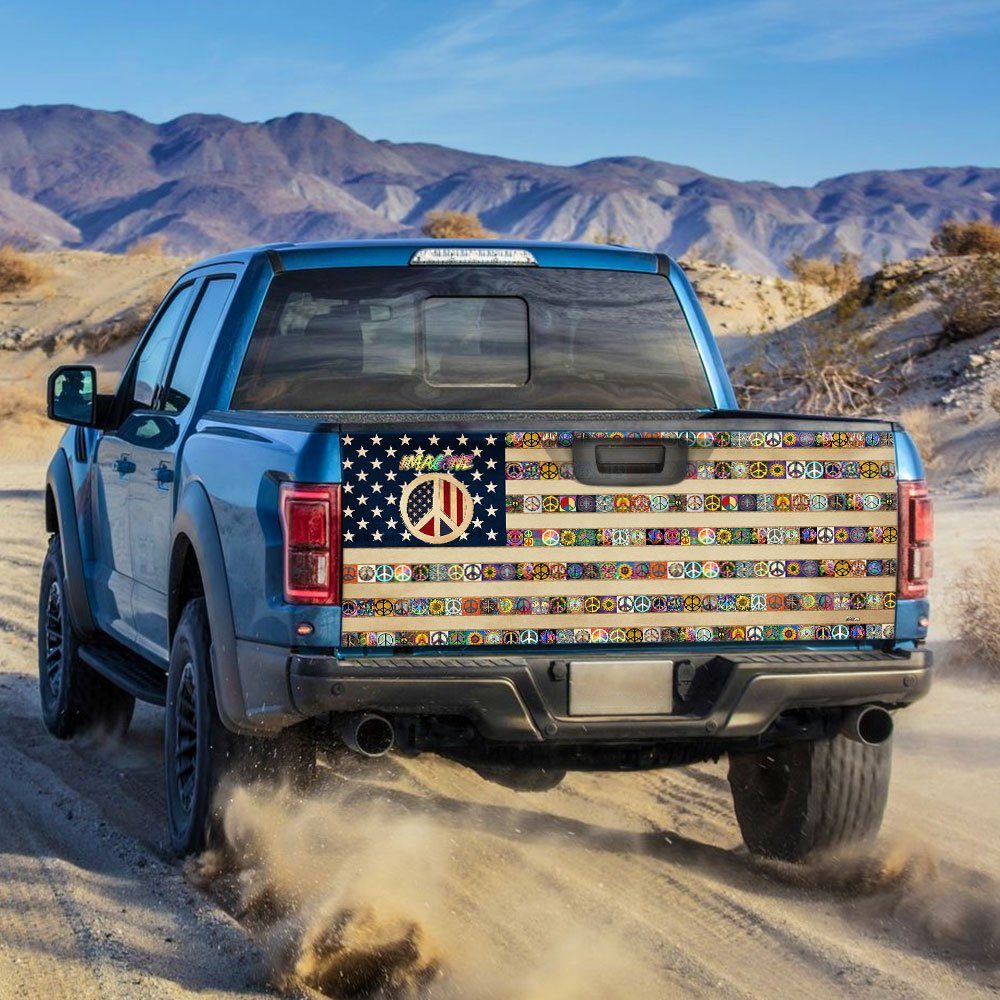 Peace Sign Hippie Truck Tailgate Decal Sticker Wrap LHA1585TD