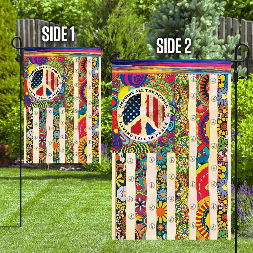 People Living Life In Peace Hippie Flag People Living Life In Peace Hippie Flag