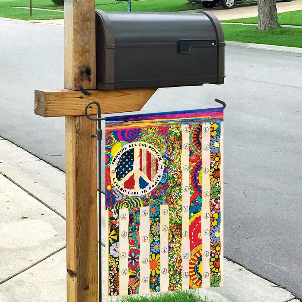 People Living Life In Peace Hippie Flag People Living Life In Peace Hippie Flag