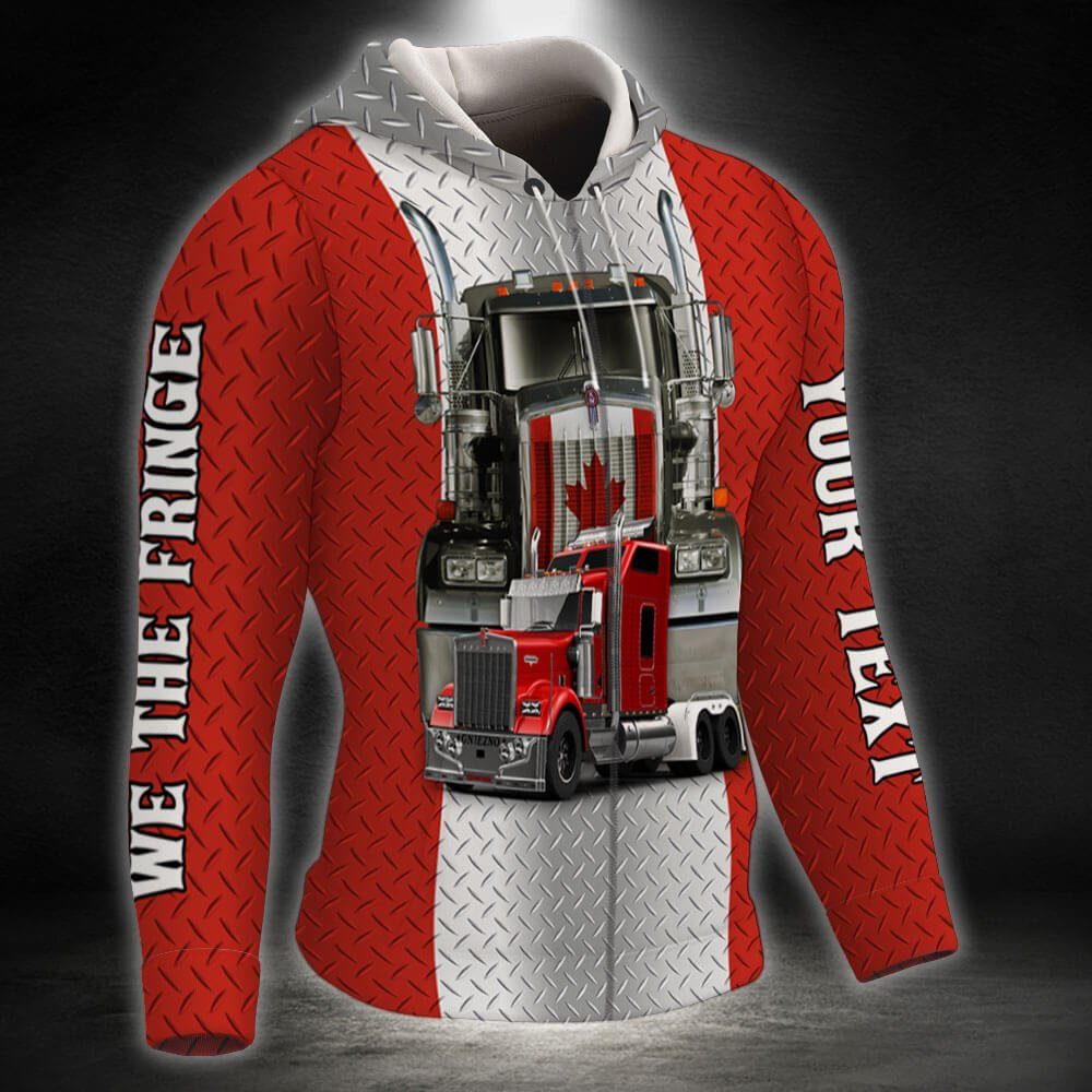 Personalized Canadian Freedom Convoy. We The Fringe. Truckers For Freedom 3D Zip Hoodie THB3760ZHv2CT