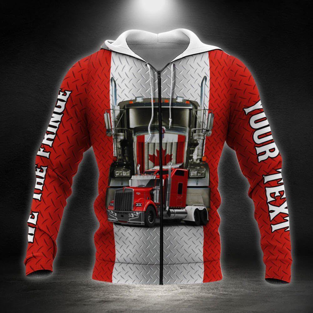 Personalized Canadian Freedom Convoy. We The Fringe. Truckers For Freedom 3D Zip Hoodie THB3760ZHv2CT