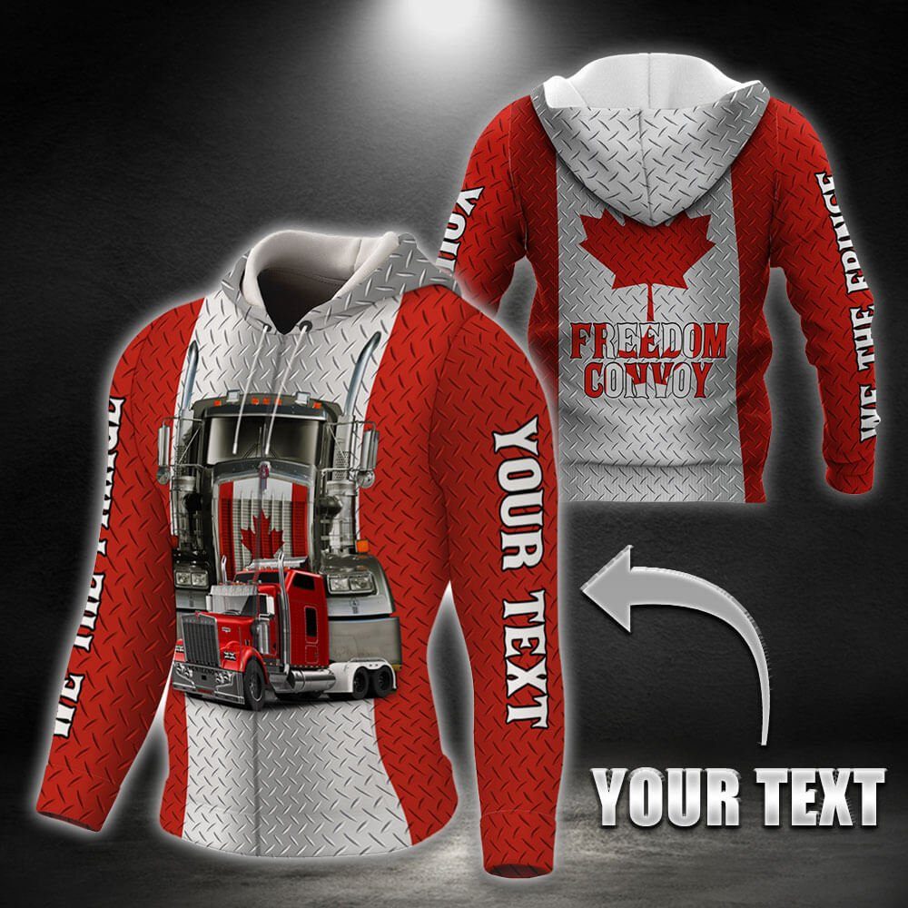 Personalized Canadian Freedom Convoy. We The Fringe. Truckers For Freedom 3D Zip Hoodie THB3760ZHv2CT
