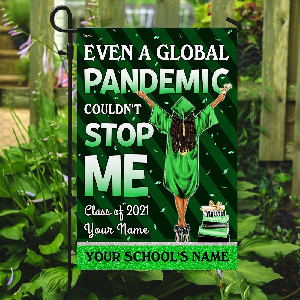 Personalized Even A Global Pandemic Couldn’t Stop Me. Class Of 2021 Black Woman Flag Red ver