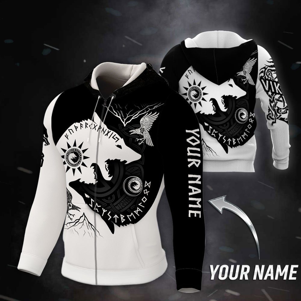 Personalized Fenrir Wolf Viking Zip Hoodie DDH2705ZHCT