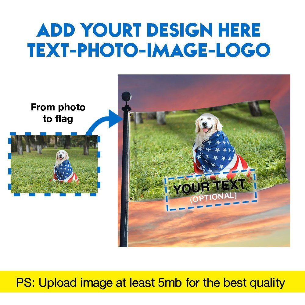 Personalized Grommet Flag Custom Image Grommet Flag BNN605GFCT