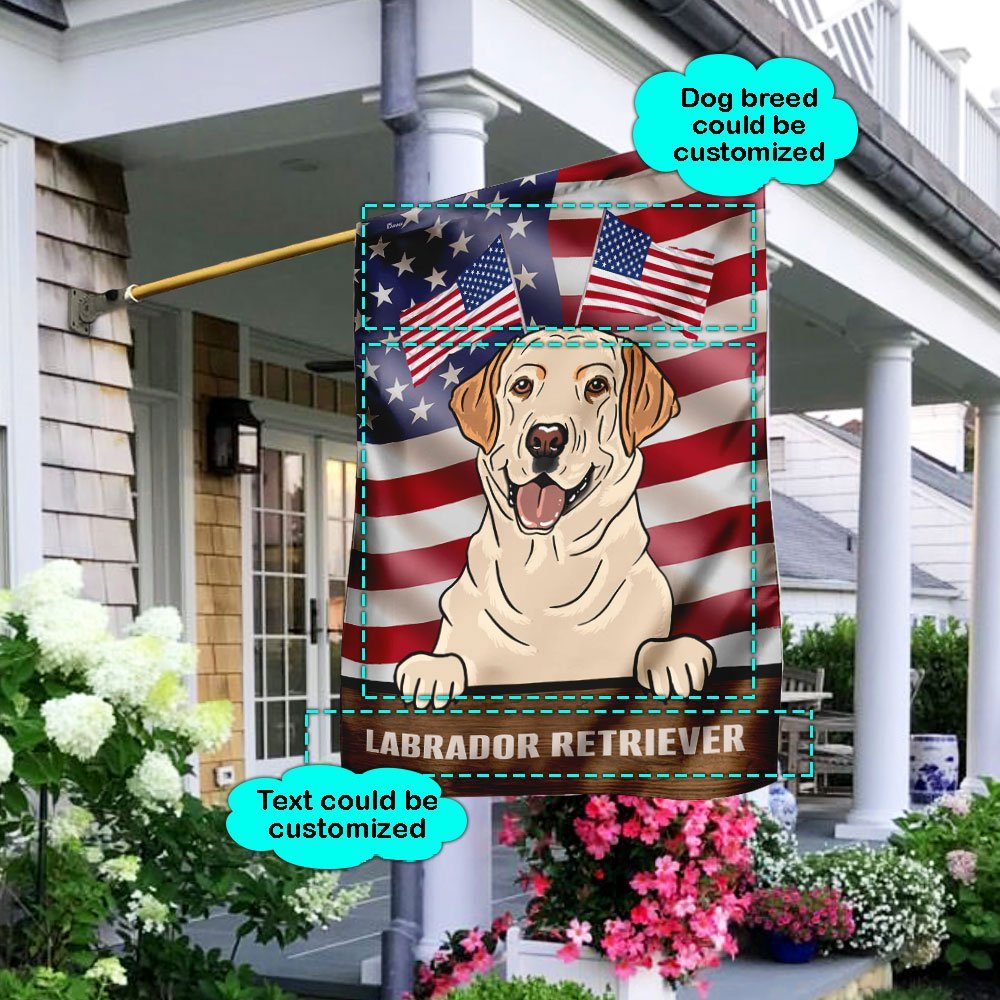Personalized Happy Dog American Flag