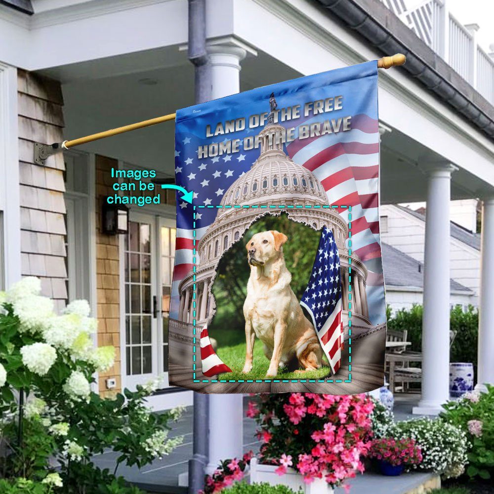 Personalized Land Of The Free Home Of The Brave United States Capitol Flag