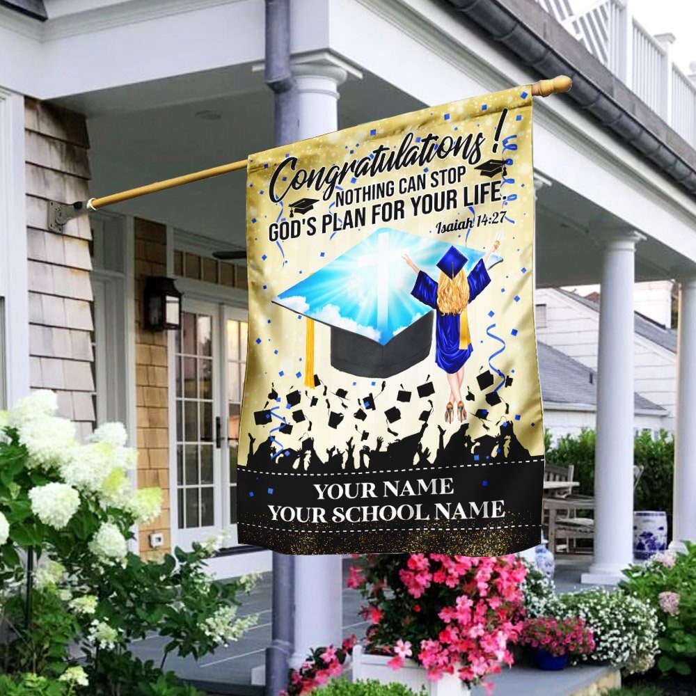 Personalized Nothing Can Stop God’s Plan For Your Life Class Of 2021 Flag