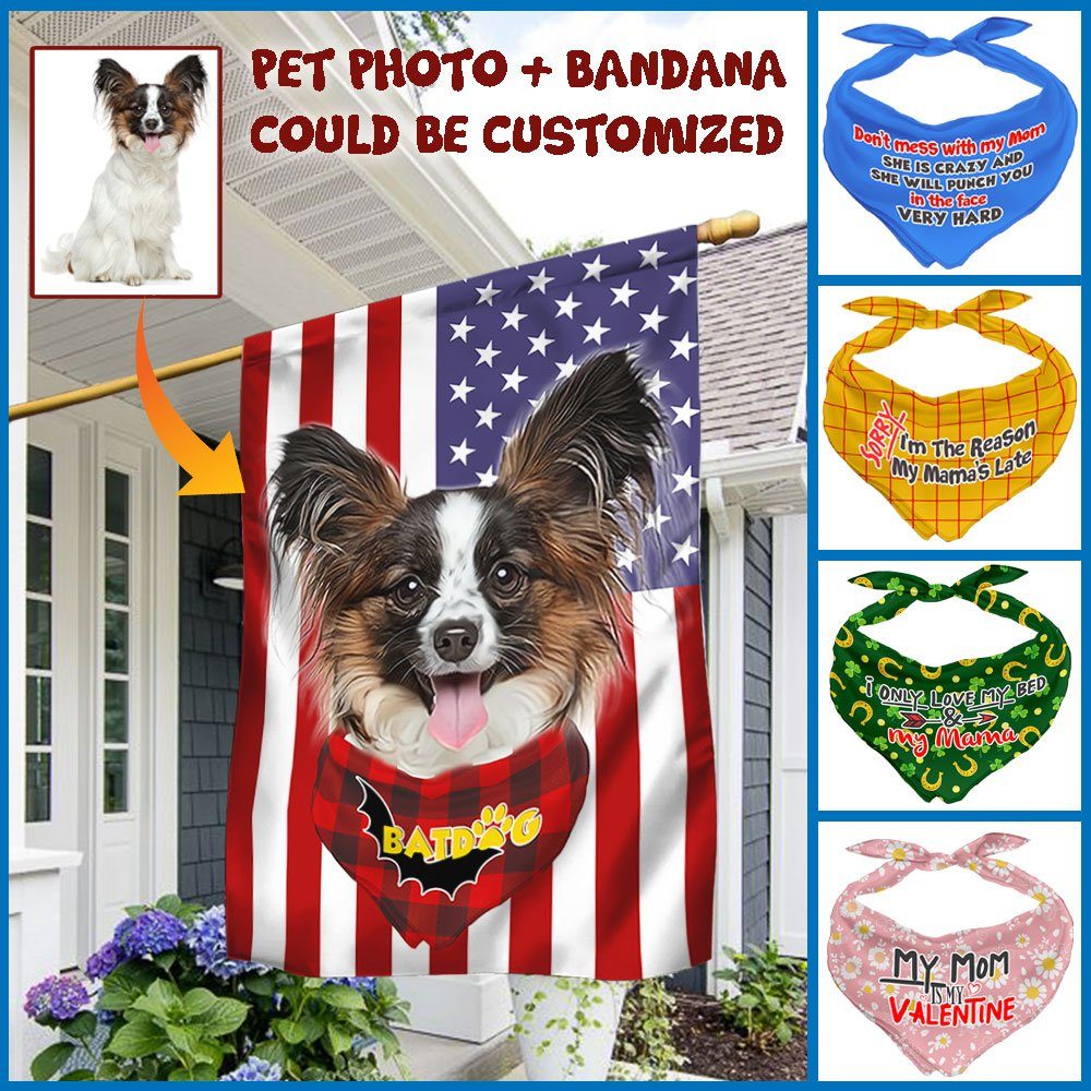 Personalized Pet Portrait Custom Pet Photo Flag PN1801FCT Personalized Pet Portrait Custom Pet Photo Flag PN1801FCT