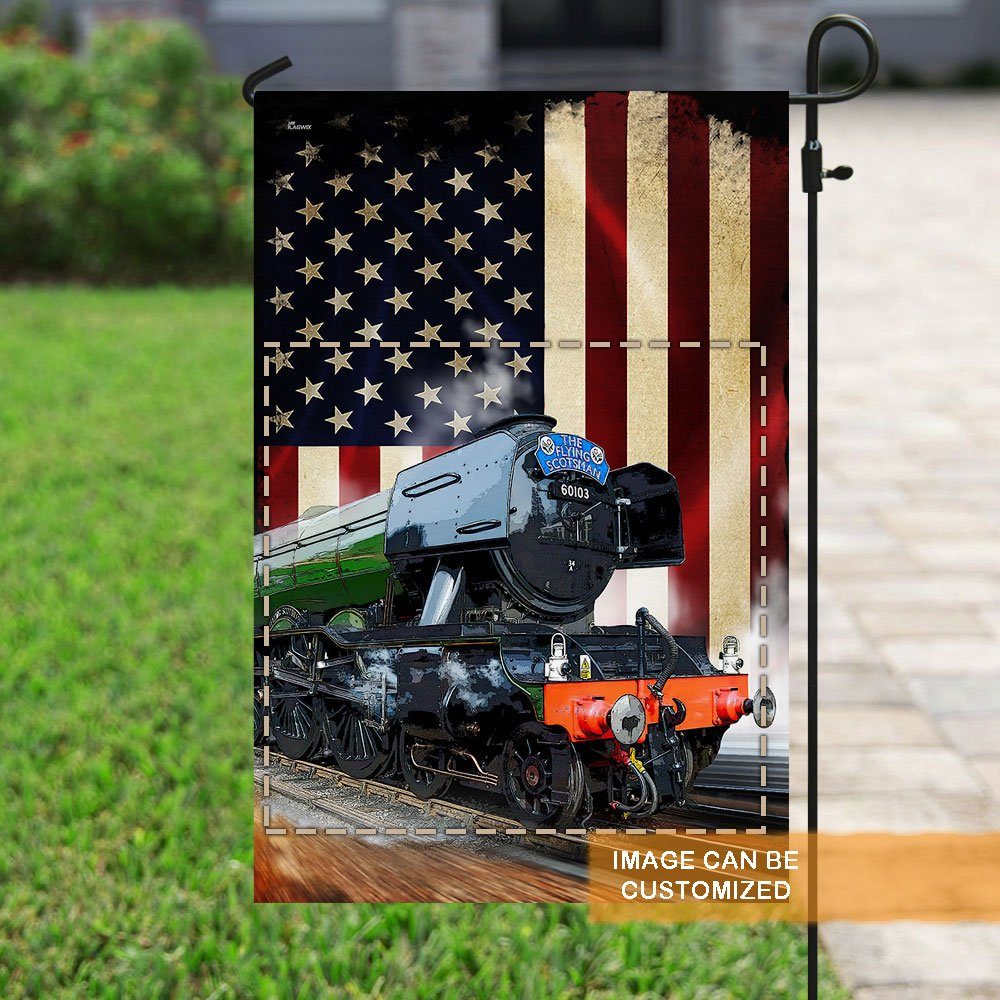 Personalized Steam Train American Flag ANL115FCT