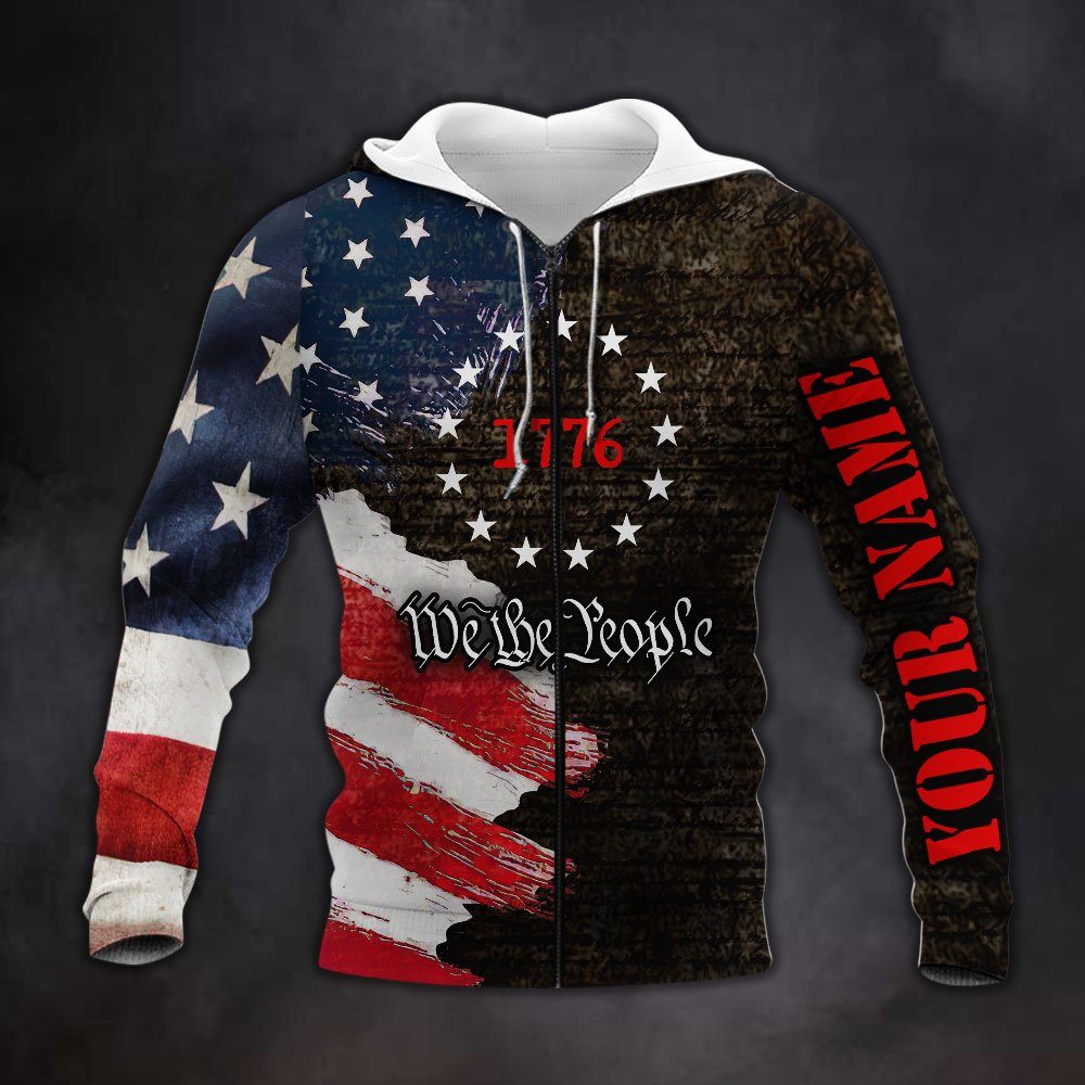 Personalized We The People Custom Name Zip Hoodie QNK1051ZHCT