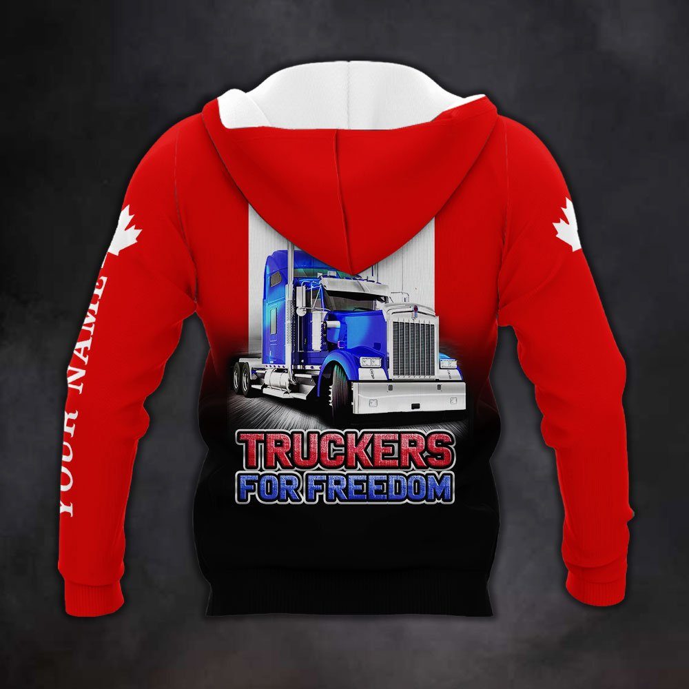 Personalized Zip Hoodie Freedom Convoy 2022, Canadian Trucker, Truckers For Freedom, Mandate Freedom QNN707ZHCT