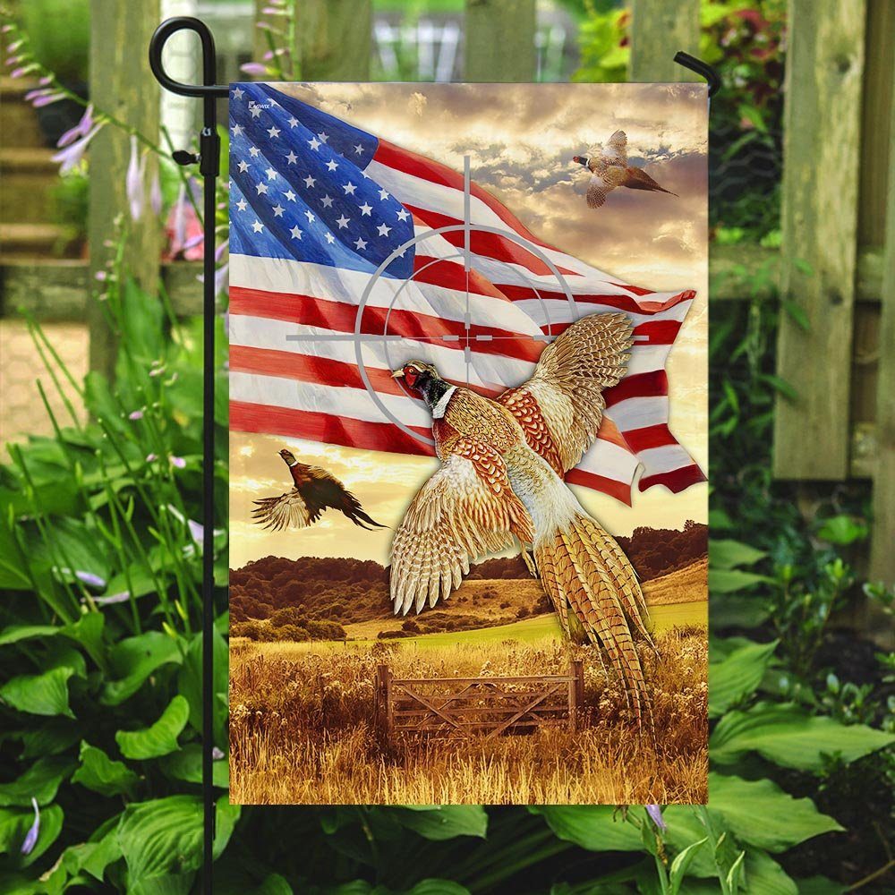 Pheasant Hunting American Flag Pheasant Hunting American Flag