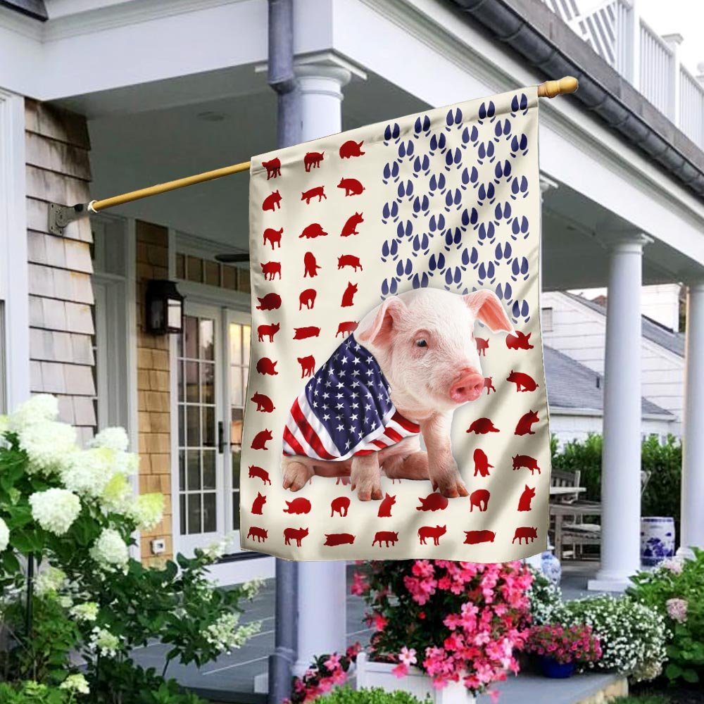 Pig Wrapped In American Flag