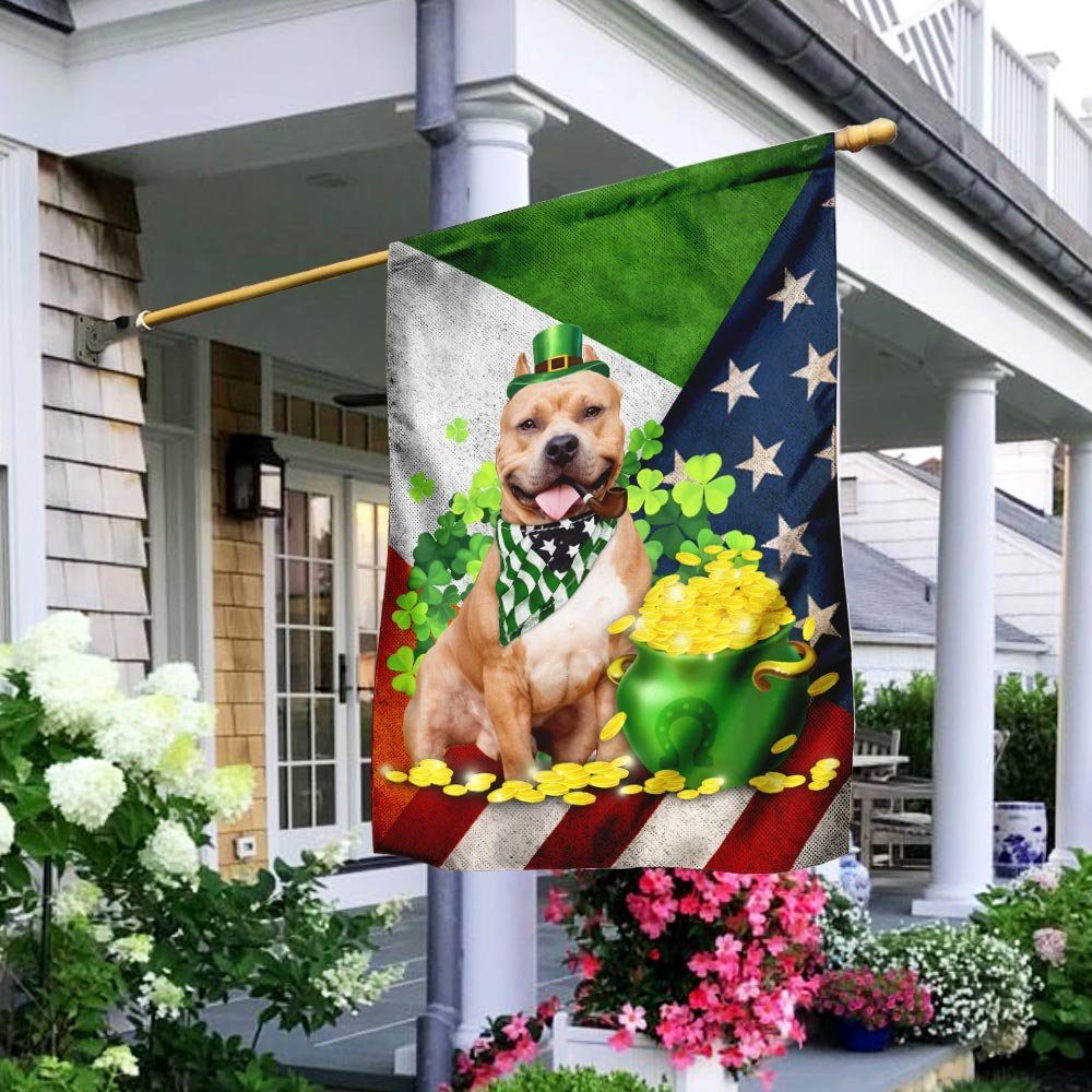 Pit bull - Happy St. Patrick Day Flag